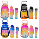 Kit 3 Garrafa De Água Squeeze Motivacional Com Adesivo E Cinta garrafa de água esportiva.