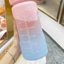 Garrafa 2 Litros com Canudo Frases de Incentivo em Português Alça Suporte Para Celular + Adesivos 3D