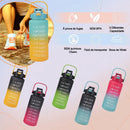 Garrafas de água grande capacidade, beber motivacional, esportes, fitness, longos tempos para beber e palha KIT C/3 UN