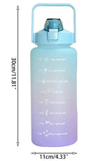 Garrafa SQUEEEZE de água 2L com canudo adesivo 2D E 3D com alça funciona como suporte para celular