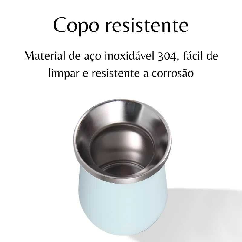 Copo Ximarrão Cuia Termica Aço Inox 240mL Cerveja Suco Refrigerante Temperatura Quente e Gelado - ENVIO RAPIDO