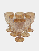 Jogo de 6 Taças Taça Diamante Copo Vidro ( Diamante Azul, Dourado, Fumê, Transparente, Marrom))