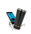 Copo térmico INOX 420 ML com tampa abridor e caixa de som com bluetooth LED