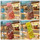 Garrafa de agua quadrada com tampa rosca e ALÇA 450 ml.